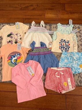 Cat & Jack Girls' 2T Summer Tees, Tanks & Shorts